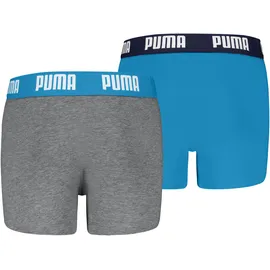 Puma Boxershorts Jungen Kinder Unterhose Unterwäsche er Pack, Farbe:277 - Blue/Grey mélange, Bekleidung:164 - 158-164