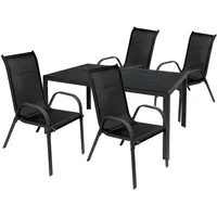 Mojawo Gartengarnitur Sitzgarnitur 5-teilig 150x80cm Non-Wood Anthrazit