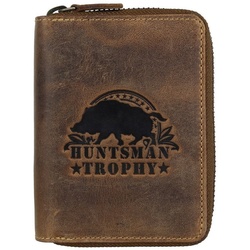 Greenburry Geldbörse Vintage Huntsman Trophy RFID Leder Reißverschluss Geldbörse 821A braun