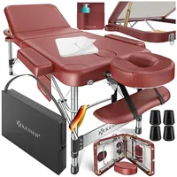 Kesser KESSER® Massageliege klappbar & höhenverstellbar 3 Zonen Massagebett Massagetisch Kosmetikliege Therapieliege Aluminium + 10x Gesichtsauflage mit Kopfstütze Armlehnen & Tasche