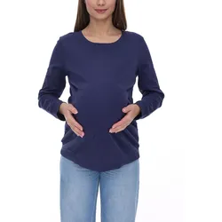 neun 9 monate Damen schlichtes Schwangerschafts-Shirt Umstands-Mode 58374154 Dunkelblau - 44/46