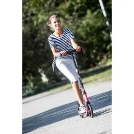 Muuwmi Aluminium Scooter 205 mm ABEC 7, GS-geprüft, höhenverstellbar, XL-Deck, grün-blau-schwarz