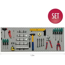 Kreher Lochwand Metall 120 x 46 cm Hellgrau