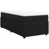 vidaXL Boxspringbett mit Matratze Schwarz 100x200 cm Samt