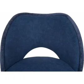 MCW 6er-Set Esszimmerstuhl MCW-N72, Polster-Küchenstuhl, drehbar Auto-Return, Stoff/Textil (420g/m2) Öko-Tex ~ blau
