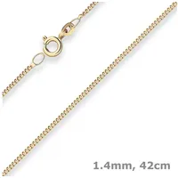 Schmuck Krone Goldkette 1,4mm Panzerkette aus 333 Gelbgold 42cm, Gold 333 goldfarben