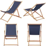Vidaxl - Strandstuhl Klappbar Stoff Und Massivholz Blau - Strandstuhl - Gartenstuhl - Campingstuhl - Klappbarer Stuhl - Holzmöbel - Home & Living