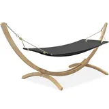 konsimo® Hängematte CORRELO Hängematte mit Gestell (Hängematte mit Gestell), hergestellt in der EU, auf einem massiven Holzrahmen grau