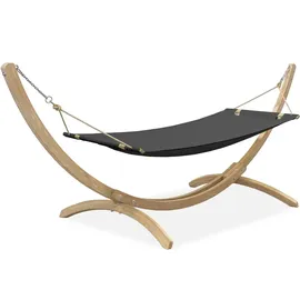konsimo® Hängematte CORRELO Hängematte mit Gestell (Hängematte mit Gestell), hergestellt in der EU, auf einem massiven Holzrahmen grau