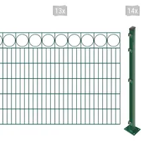 Arvotec Doppelstabmattenzaun "EASY 120 zum Aufschrauben "Ring" mit Zierleiste" Zaunelemente Zaunhöhe 120 cm, Zaunlänge 2 - 60 m Gr. H/L: 120cm x 26 m, Pfosten: 14 St., grün (dunkelgrün)