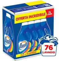 Dash Flüssigwaschmittel für die Waschmaschine, Farbschutz, Größe 76 Waschgänge, 4 Packungen mit 19 Waschgängen, 4389 g