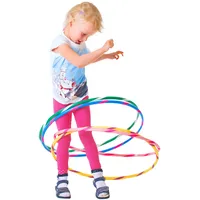 hoopomania Bunter Kinder Hula Hoop [Ø60cm – pink-weiß] Gymnastikreifen Kinder ab 3 Jahre