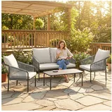 Outsunny Gartenmöbel Set 4-teilig Loungeset beige