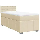 vidaXL Boxspringbett mit Matratze Creme 100x200 cm Stoff