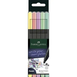 Faber-Castell Fineliner Grip Finepen pastell 5er Set