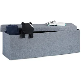 Relaxdays Sitzbank Faltbar Anthrazit 38 x 38 x 114 cm