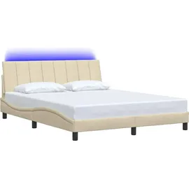 vidaXL Bettgestell ohne Matratze 'hanko' Creme 160x200 cm Stoff
