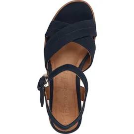 TAMARIS Damen Plateau Sandalen Leder Sommer; NAVY/blau; 37 EU