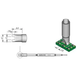 SMD-Entlötspitze Serie C245, C245016/2,0mm, für Chip-Komponenten