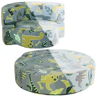 COSTWAY Kindersofa, 2 in 1 leuchtendes Kindersessel blau