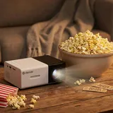 Mini Beamer Full HD: Mobiler Heimkino Projektor mit HDMI-Anschluss, inkl. HDMI-zu-USB-C-Kabel für Smartphones & Tablets, 60" Bild - Ideal für Reisen