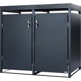 Zelsius Mülltonnenbox mit Pflanzdach für zwei 120 - 240 Liter Mülltonnen, Anthrazit RAL 7016