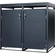 Zelsius Mülltonnenbox mit Pflanzdach für zwei 120 - 240 Liter Mülltonnen, Anthrazit RAL 7016