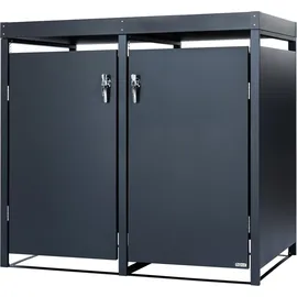 Zelsius Mülltonnenbox mit Pflanzdach für zwei 120 - 240 Liter Mülltonnen, Anthrazit RAL 7016