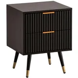KADIMA DESIGN Nachtschrank 43,5 x 39 x 56 cm Schwarz/Eiche