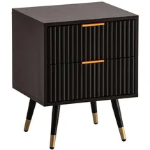KADIMA DESIGN Nachtschrank 43,5 x 39 x 56 cm Schwarz/Eiche