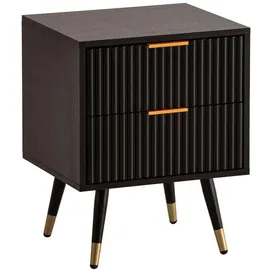KADIMA DESIGN Nachtschrank 43,5 x 39 x 56 cm Schwarz/Eiche