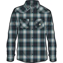 CARHARTT Montana Rugged Flex Snap Front, Hemd - Grau/Blau/Schwarz (N04) - XL