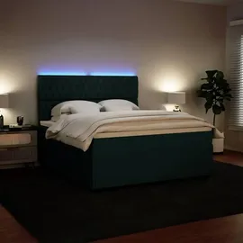 vidaXL Boxspringbett 180 x 200 cm Dunkelgrün