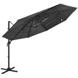 Sonnenschirm mit Aluminium-Mast 4-lagig Anthrazit 3x3 m