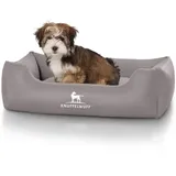 Knuffelwuff Kunstleder Hundebett Sidney M-L 85 x 63cm grau