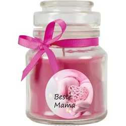 HS Candle Duftkerze im Bonbonglas zum Muttertag, Duft: Lavendel ( Lila ), 120g - Brenndauer bis zu 30 Stunden, Kerze aus Glas mit Duft