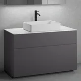 neoro n50 Unterschrank B: 120 cm mit 2 Auszügen, Waschtisch B: 58 cm weiß matt, B: 120.5 BN0065WM+BN0444GR+BN0404WH