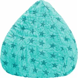 Sitzsack SITTING POINT "Fluffy Stars L", blau (türkis), Sitzsäcke