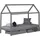 Homestyle4u Hausbett 90 x 200 cm Kiefer grau lackiert