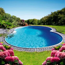 Achtformpool CLEAR POOL "PREMIUM MALLORCA", weiß, B:350cm H:150cm L:540cm, Schwimmbecken, in verschiedenen Größen inkl. Bodenschutzplane