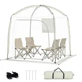 HOMASIS Pop Up Bubble Zelt, wetterfestes Blasenzelt für 2-4 Personen, transparentes Sportzelt mit Tür, Netzfenster & Haken, Outdoor Campingzelt mit Tragetasche für Garten, Camping, Angeln & Camping