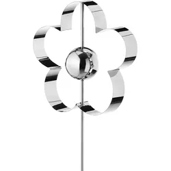 Gartenstecker LOCKER "FLOWER", silber (silberfarben), Edelstahl, Gartenstecker