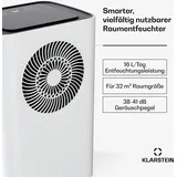 Klarstein CircleDry Smart 16 L Luftentfeuchter 16L/Tag 290 W 32m2 WiFi Timer Filter Weiß