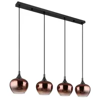 GLOBO Pendellampe Hängelampe Wohnzimmerleuchte Esszimmerlampe Küchenleuchte Deckenlampe, Metall Glas