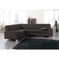 DOMO collection Ecksofa »Alisson, zeitlose Optik, flache Armlehnen, L-Form« fester Sitzkomfort, wahlweise mit Bettfunktion grau