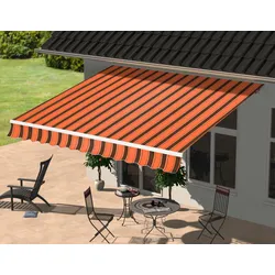 Gelenkarmmarkise, Breite/Ausfall: 195/150 cm, in versch. Farben, 76563567-0 orange-braun 195 cm