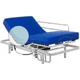 Geriafy - Elektrisch Verstellbarer Lattenrost verstärkt mit wasserdichter HR-Sanitärmatratze (90x190 + Bettgitter klappbar)
