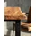 KADIMA DESIGN Schreibtisch Massivholz Industriell 118x41 cm Akazie Live-Edge Goldbraun-Schwarz Schmal | Platzsparend Weser Kollektion Kadima Design