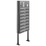 AL Briefkastensysteme Briefkasten Premium Edelstahl Stand Anlage mit Klingeln, Post A4, modern, robust, wetterfest, Artikelnummer: 132V8S1KS