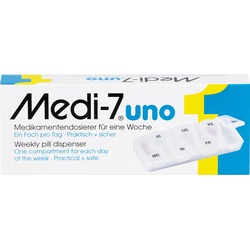 Medi-7, Medikamentenbox, Uno Medikamentendosierer für eine Woche, ein Fach pro Tag, 1 St. Behältnis